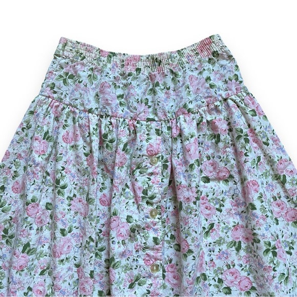 Vintage Floral A-Line Midi Skirt Size Small - Picture 3 of 8